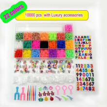 DEKAXID DIY Hand Made Rubber Bands Twist Loom Set Rubber Loom Bands Kits Friendship Bracelet Maker Making Kit for Kids In Stock