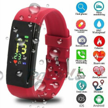 Smartwatch per il fitness con monitoraggio dell'attività fisica, frequenza cardiaca, ossigeno e pressione sanguigna per uomo e donna.