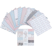 Patterned Paper Pad, 24 Sheet Single-Sided Craft Paper Pack, Light Color Scrapbook Collection, Themed Decorative Pages for DIY Cardstock Albums