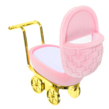 Boîte à bijoux floquée pour poussette, coffret chariot, présentoir à bagues, rangement pour mariage, mignon