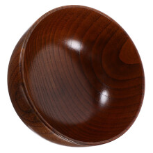 Wood Soup Bowl Japanese Style Rounded Wooden Food Bowl Portable Wood Serving Bowl