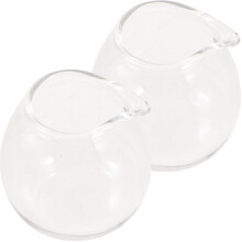 2 pcs Mini Glass Milk Pitcher Clear Glass Milk Pitcher Coffee Glass Pitcher with Spouts