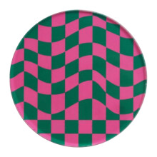 Creative Acrylic Coasters Set of 4, Round Checkerboard Abstract Cup Mat, Mosaic Absorbent Pads for Drinks, Tabletop Protection Compatible with Home