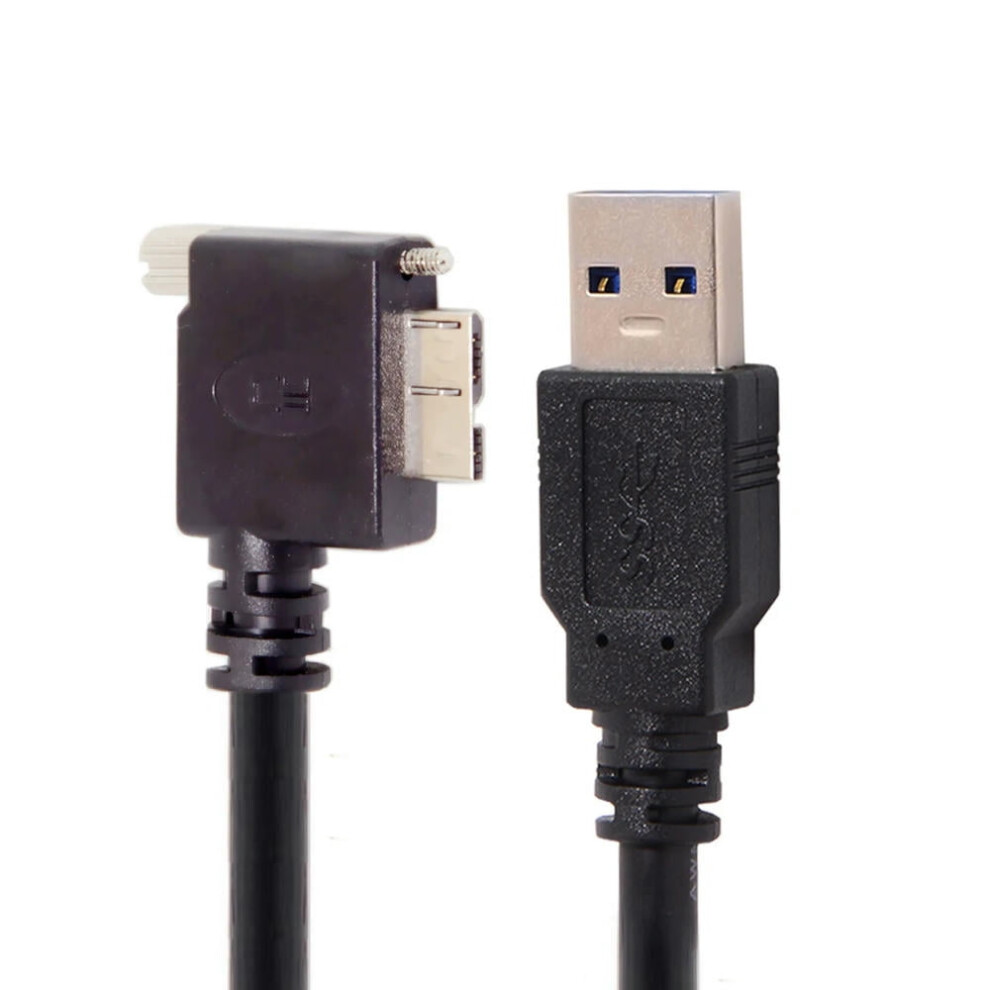 For Micro Usb Screw Mount 90 Degree Left Angled To 3.0 Data Cable Converter Cord For Industrial Camera 1.2M 4Ft 5M 9083649970690