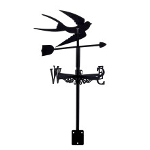 Retro Stainless Steel Weather Vane with Roof Mount, Rust Resistant Outdoor Wind Direction Indicator
