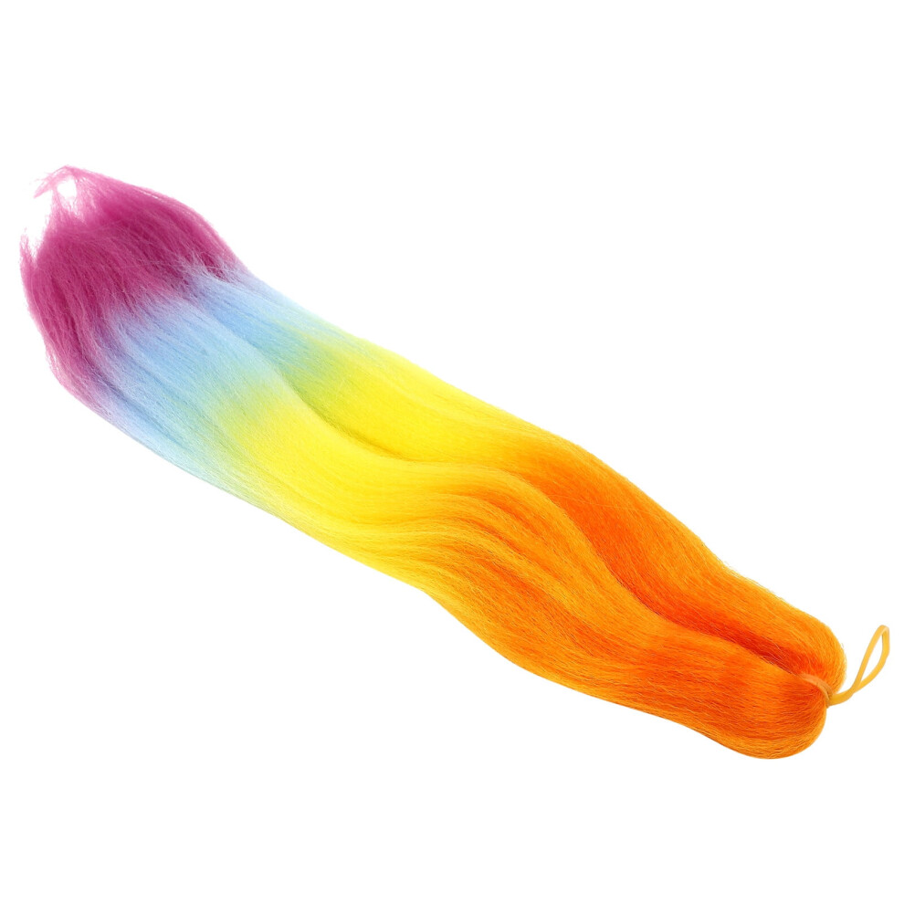 Unisex Dreadlocks Wig Rainbow Braid Extensions Fake Hair Colorful Wigs Braided Crochet Braiding Pre Stretched