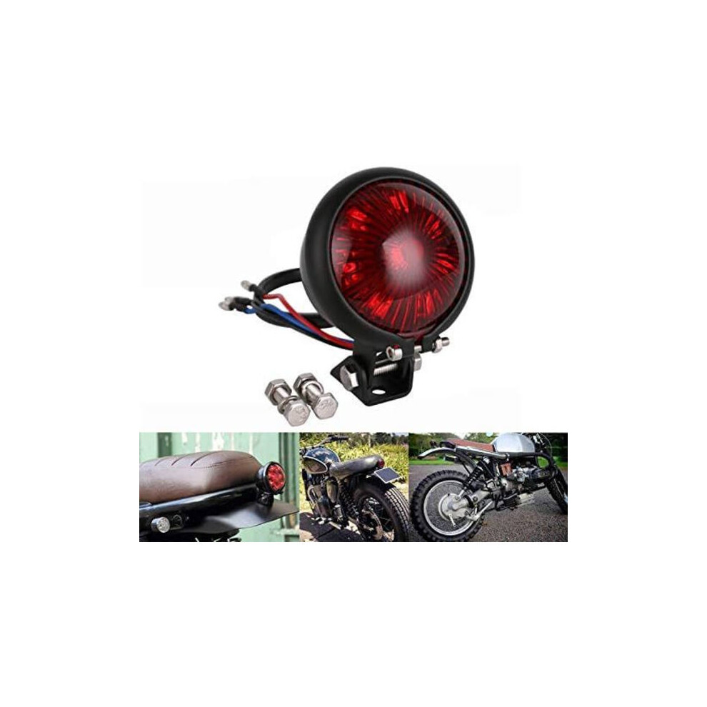 Led Taillights, Adjustable, For Cafe Racer Chopper Bobber ( + Black) Red/Black 9083649973363