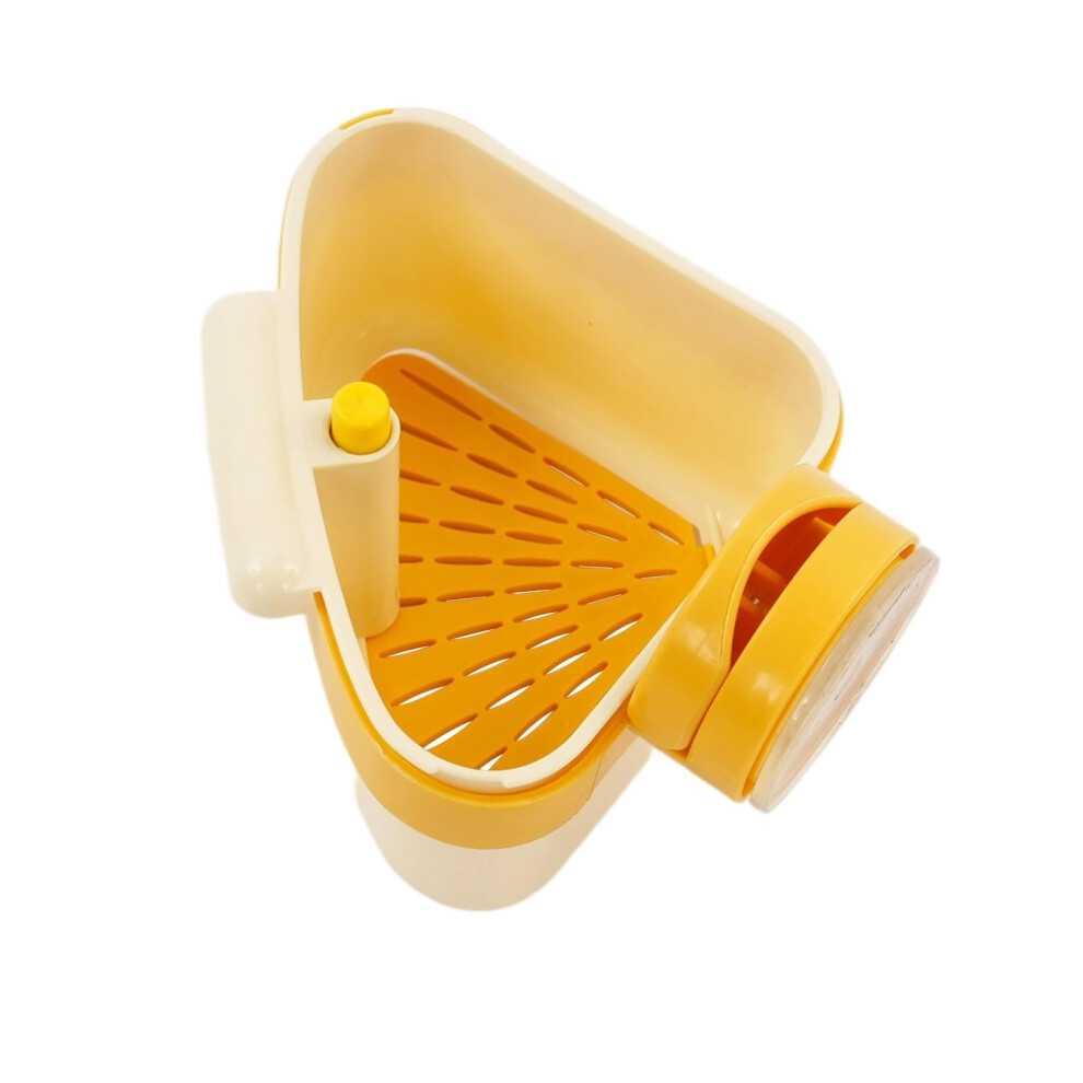 Sink Strainer Basket With Drain Hole, Corner Abs Kitchen Sink Organizer, Suction Cup Food Filter, Yellow 9053599407614