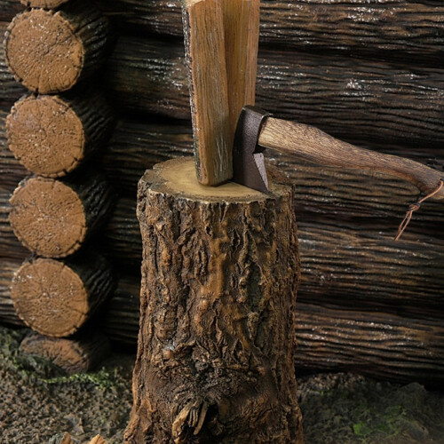 13 Inch Wooden Hatchet Handle Replacement with Leather Loop and Wedge, Shock Resistant Grip 2