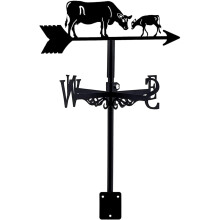 Steel Cow Weather Vane for Roof with Smooth 360 Rotation and Elegant Outdoor Decoration