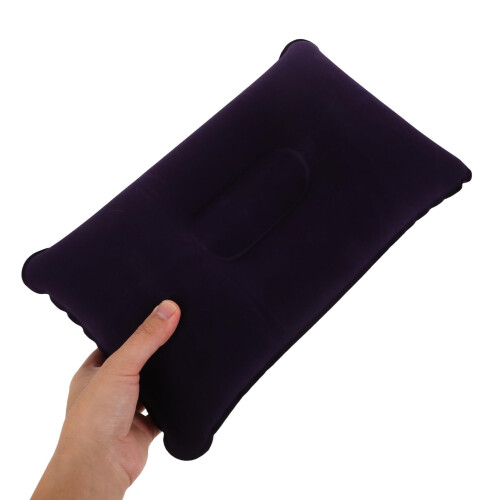 2pcs Inflatable Camping Pillow Ergonomic Support Soft Flocked Compact for Hiking and Airplane 2