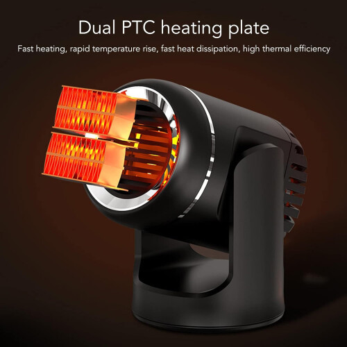 120W 12V Car Heater Fan with Fast Heating and Automatic Temp Control for Windshield Defrost 1
