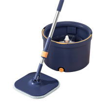 Spin Mop and Bucket with Dirty Water Separation, 360 Rotating Microfiber Mop for Hardwood Tile Marble Floors, Adjustable Stainless Steel Handle, Blue