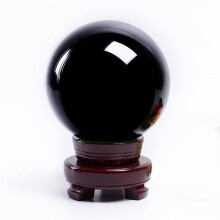 Obsidian Crystal Ball 8cm for Feng Shui Harmony, Meditation Focus, Elegant Home Décor
