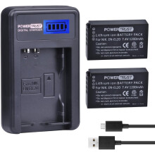 2-pakning EN-EL20EN-EL20a kamerabatteri og LCD USB-lader for Nikon1J1J2J3S1AW1 kamerabatterier