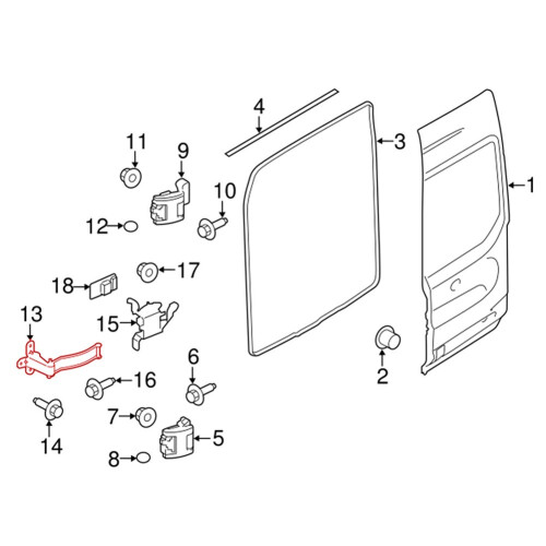 Comprobación de la puerta trasera para Ford Transit 2014+ HK31-V44100-AA 2