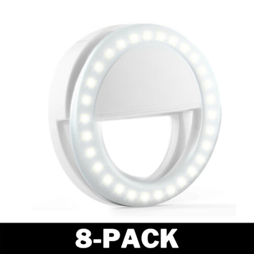 Lâmpada/anel universal para selfies com diferentes modos de iluminação (pacote com 8)