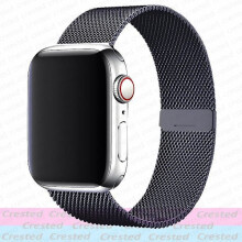 Milanesiskt loopband kompatibelt med Apple Watch Ultra, 44mm/40mm/45mm/41mm/49mm/42mm/38mm, för serie 3/6/7/8/SE, rymdgrå