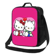 Hello Kitty Izolovaná taška na oběd Přenosná opakovaně použitelná krabička na zip pro muže i ženy Do práce Piknik Cestování Kempování