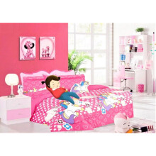 Kinder-Bettwäscheset für Mädchen und Jungen, Einhorn-Motiv, rosa, pflegeleicht, 6-teilig, Einzelbettgröße, superweich, dekorativ