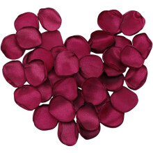 Rikyo Rose Petals Bulk 200pcs, Soft Silk Flower Petals 45mm, Vase Filling, Wedding Aisle, Cake Table Decor, Burned Edge (deepred)