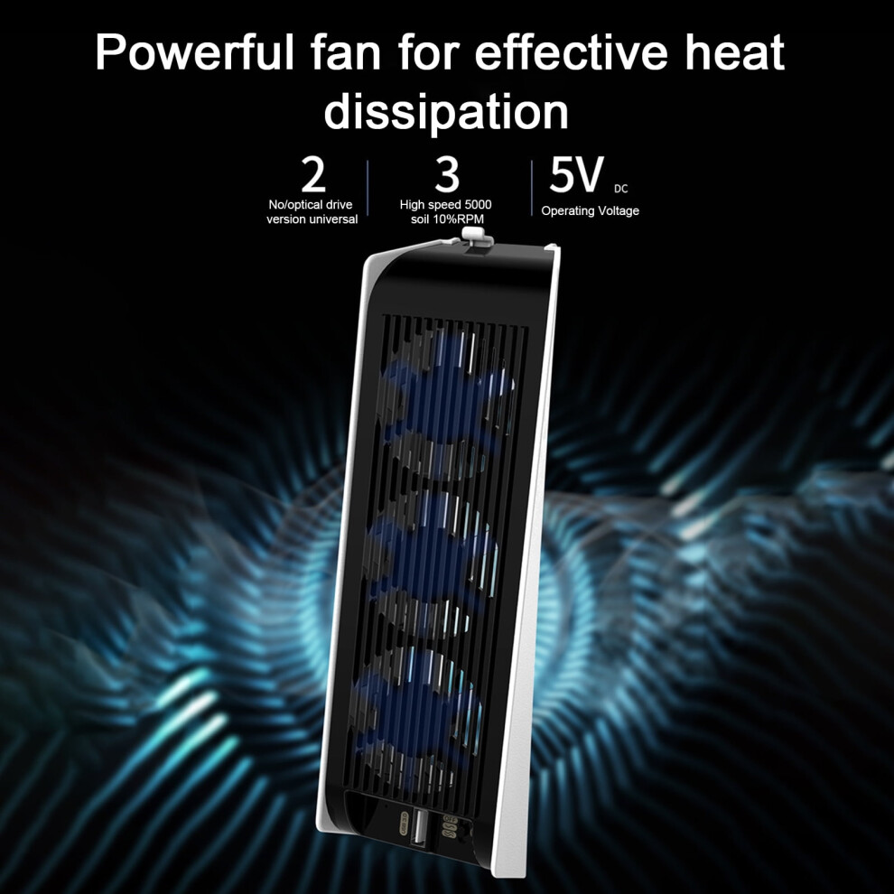 Susuchens Cooling Fan Usb 3.0 Interface Quiet Cooling System Adjustable Auxiliary Heat Dissipation Cooler For Ps5 Black 9395123214870