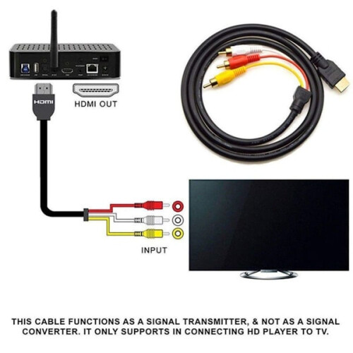 Προσαρμογέας AV HDMI σε RCA Cable1080P για τηλεόραση HDTV 2