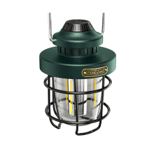 Lanterne de camping portable rétro vintage pour tente, lampe LED rechargeable USB, lampe de secours verte