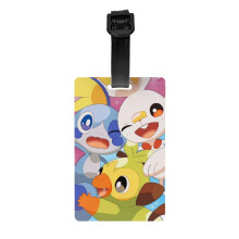 Aranyos Scorbunny Pokémon poggyászcímke bőrönd dekorációhoz és kellékekhez, ajándék nőknek, férfiaknak, fiúknak, lányoknak, acélhurok