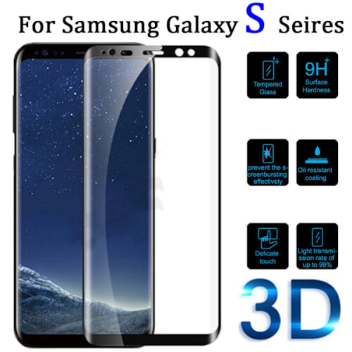 Προστατευτικό οθόνης συμβατό με Samsung S21/S21+/S9/S9+/S8/S8+/S7Edge θήκη Galaxy - Διαφανής με μαύρο 1