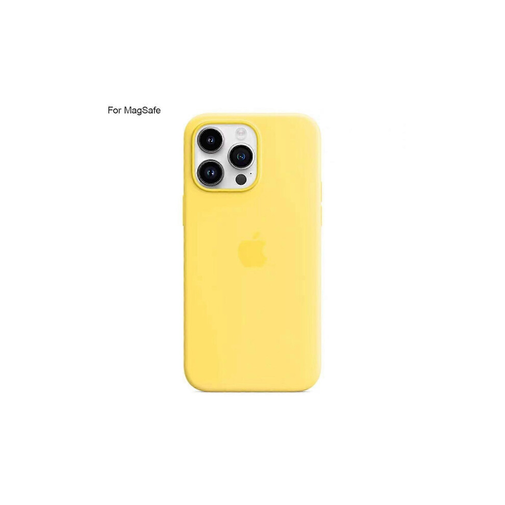 Compatible With Iphone 14 Pro Case Compatible With Magsafe Liquid Silicone Phone Case [Induction Popover]- Perfect Light _Tfrf Light Yellow 9395123216232