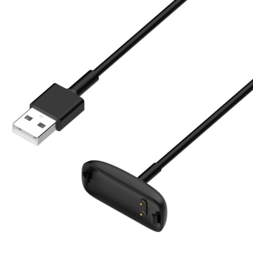 Compatible con Fitbit Inspire 3. Cable de carga USB negro. 1