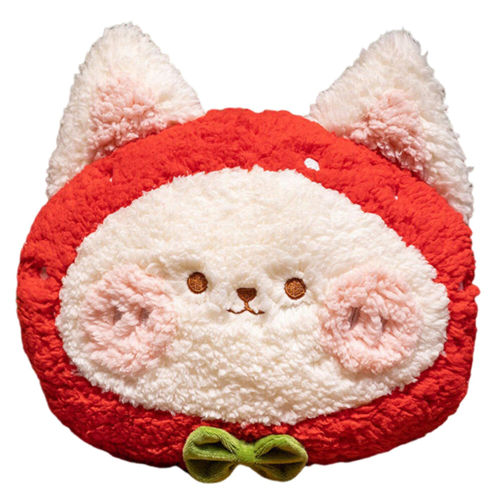 Hand Warmer Pouch Cute Strawberry Cat Plush Hand Muff with Zipper Soft Warm Comfort for Winter