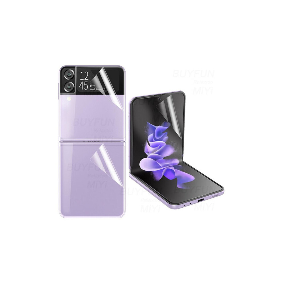 2-Pack 3-In-1 Hydrogel Screen Protector Compatible With Samsung Galaxy Z Flip 3 Transparent 9395123216102