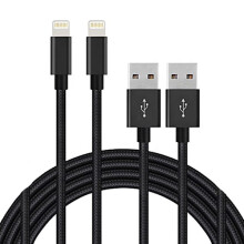 Confezione da 2 cavi Lightning da 3 metri, colore nero.