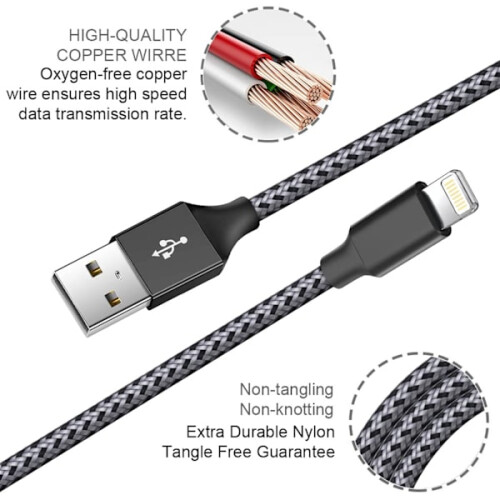 2-pack 3 meter Lightning-kabel svart 2
