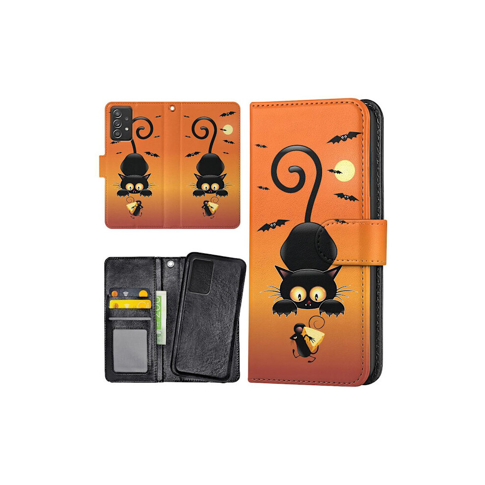 Compatible With Samsung Galaxy A52/A52s 5G - Wallet Case/Case Cat And Mouse Multicolor 9395123216041