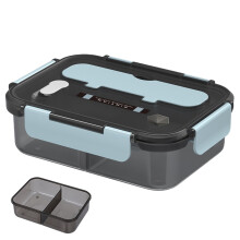 Lancheira Hariumiu 1100/1500ml à prova de vazamentos, com 2/3 compartimentos, garfo e colher, portátil, feita de plástico de qualidade alimentar e