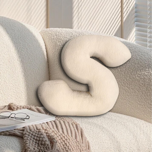 Almofadas de pelúcia com 26 letras (A, B, C, D), perfeitas para abraçar e decorar sua cama, sofá, sala de estar e quarto (compatíveis com o