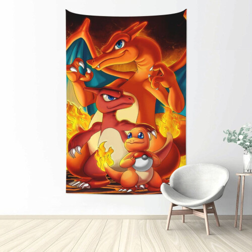 Charmander Tapestry Μεγάλο Banner Κρεμαστό Τοίχο Ταπισερί Αισθητική Αφίσα Καλλιτεχνικό