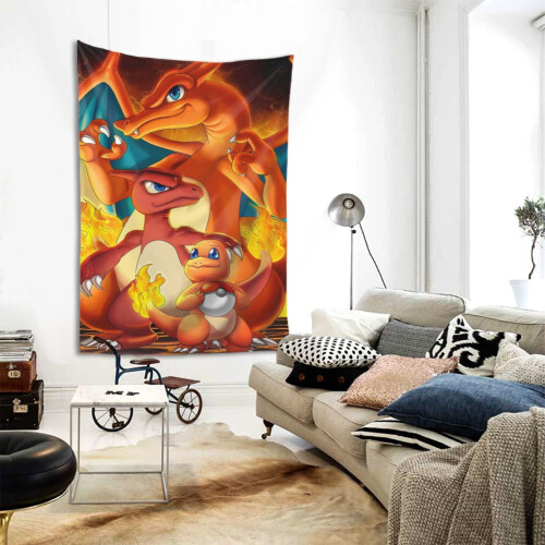 Charmander Tapestry Μεγάλο Banner Κρεμαστό Τοίχο Ταπισερί Αισθητική Αφίσα Καλλιτεχνικό 1