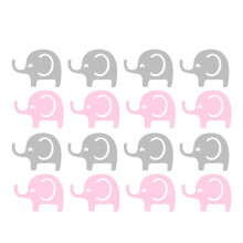 2 Pack Pink & Grey Elephant Table Confetti, 100pcs/Pack, Animal Glitter Ornaments for Baby Shower, Kids Birthday Party Decor