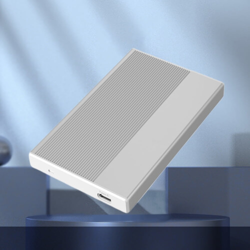 jixopn 2,5 tommer bærbar harddiskboks med plug-and-play-understøttelse, 4 TB til computer (sølv type-C) 2