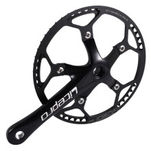 Single Speed Crankset 53T 170mm Crankarms Folding Bike with Protective Cover for Track Road Bicycle