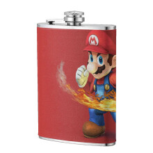 Super Mario 8oz rostfritt stålkolv för män och kvinnor, anime tecknade bärbara fickkolvar bartillbehör presenter