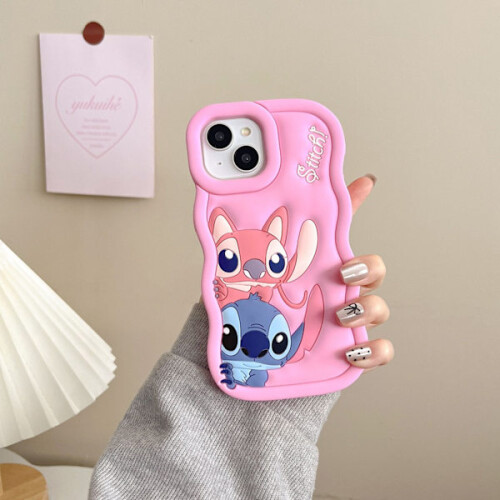 Custodia in silicone Stitch - Per iPhone, colore rosa scuro, compatibile con iPhone 11