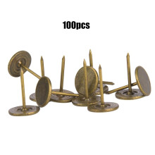 Eatbuy Gwoździe tapicerskie, akcesoria meblowe, żelazo, 100 szt., retro, do koszyka na rękodzieło (średnica 14 mm * długość całkowita 20 mm)