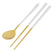 Heaveant Eetstokjes en Lepel Set, Herbruikbare Roestvrijstalen Eetstokjes en Lepel Set Serviesgoed (#2)
