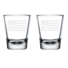Set mit 2 Schnapsgläsern (50 ml) mit amerikanischer Flagge und Treueschwur