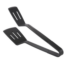 ckepdyeh Pinza da cucina in silicone multiuso per barbecue, spatola per afferrare, clip per pane, pinza per bistecca fritta, nera